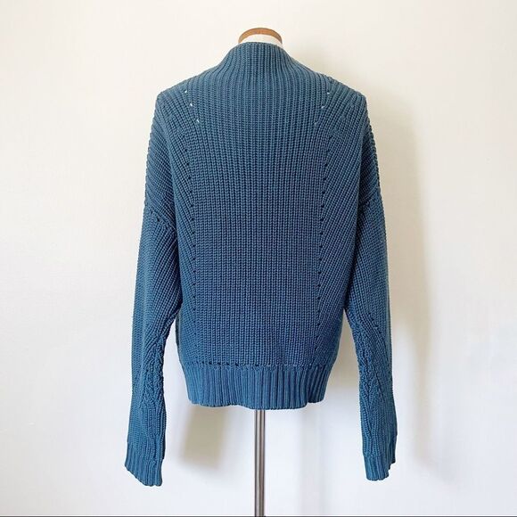 Grey by Jason Wu Blue mock neck pullover wool sweater heavy weight Large - Picture 5 of 8
